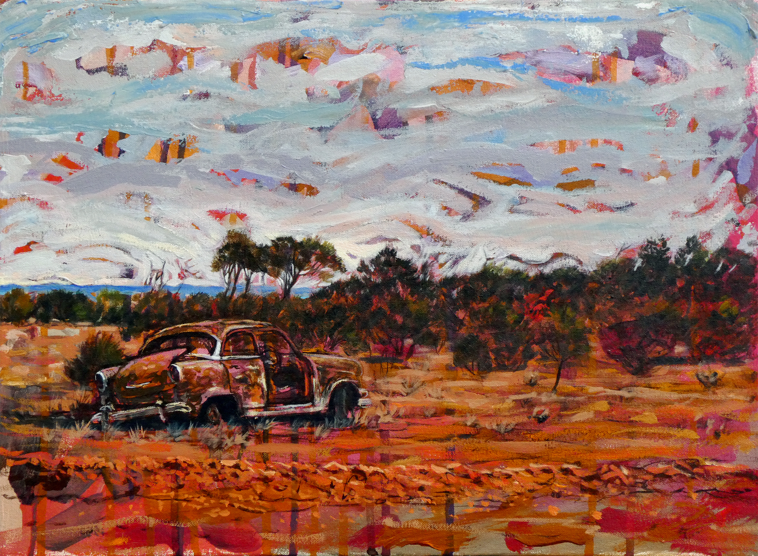 End of the Road, 50cm x 35cm, oil on canvas, 2018, $750AUD
