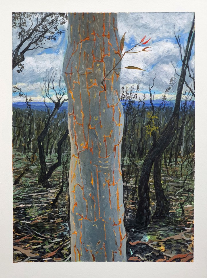 Reduced Onement Homage, acrylic on paper, 29cm x 38cm, 2020