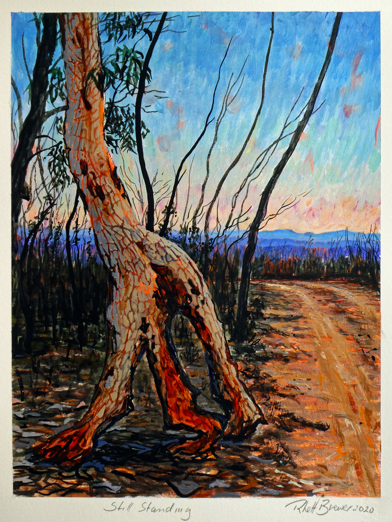 Still Standing,  39cm x 28cm, acrylic on 640 g.s.m. watercolour paper, 2020