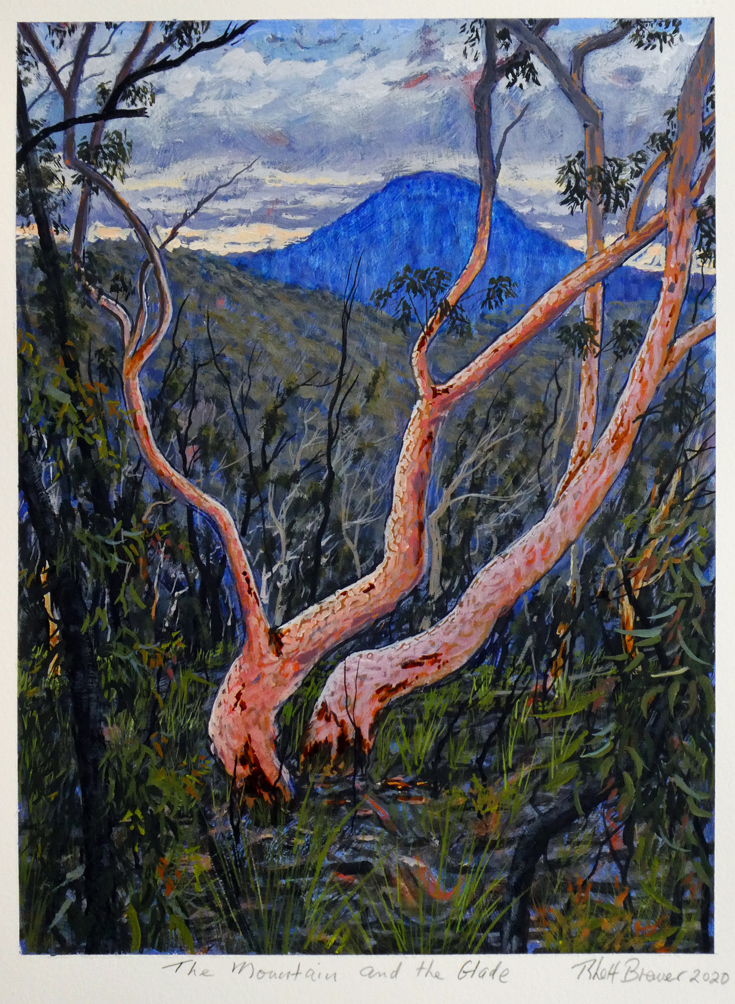 The Mountain and the Glade, 39cm x 28cm, acrylic on 640 g.s.m. watercolour paper, 2